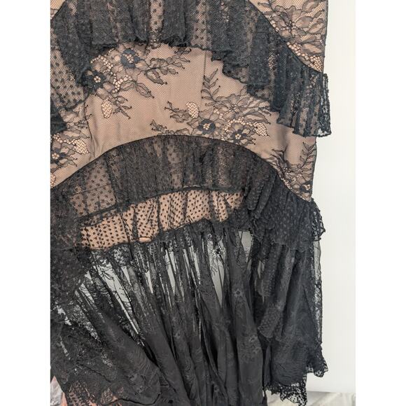 Alexis Timotha Lace Ruffle Maxi Dress Gown Size S Black #2H451 - Picture 5 of 13